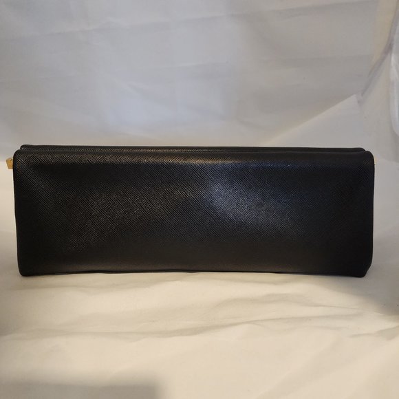 Prada Black Saffiano Leather East-West Frame Clutch Bag BP0323 - Picture 6 of 6